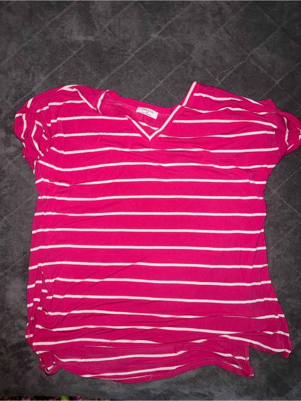 Striped Pink V-Neck Blouse